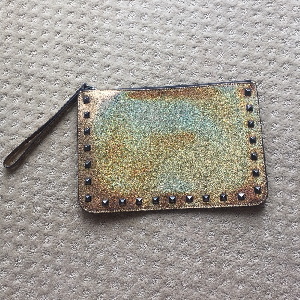 Rebecca Minkoff Kerry Studded Gold Wristlet